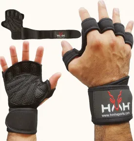 Workout Gloves Weight Lifting Gym Gloves for Men Women Wrist Support Padded Adjustable & Ventilated Grip Palm Protection Exercise Fitness Gloves, Pull ups