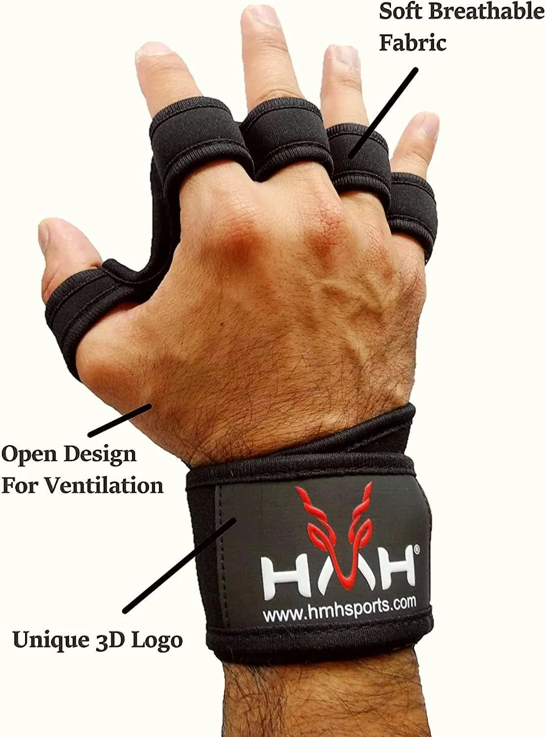 Workout Gloves Weight Lifting Gym Gloves for Men Women Wrist Support Padded Adjustable & Ventilated Grip Palm Protection Exercise Fitness Gloves, Pull ups
