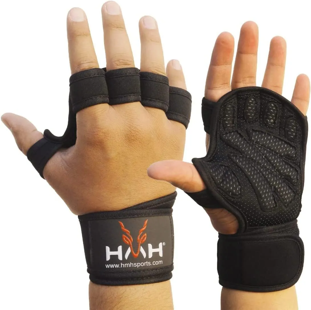 Workout Gloves Weight Lifting Gym Gloves for Men Women Wrist Support Padded Adjustable & Ventilated Grip Palm Protection Exercise Fitness Gloves, Pull ups